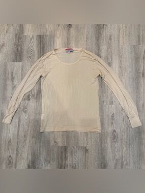 Thermasilk by Terramar 100% Pure Silk Base Layer Top Size Large Beige